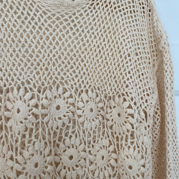 Vintage boho cottagecore crochet shirt or dress - Picture 8 of 12